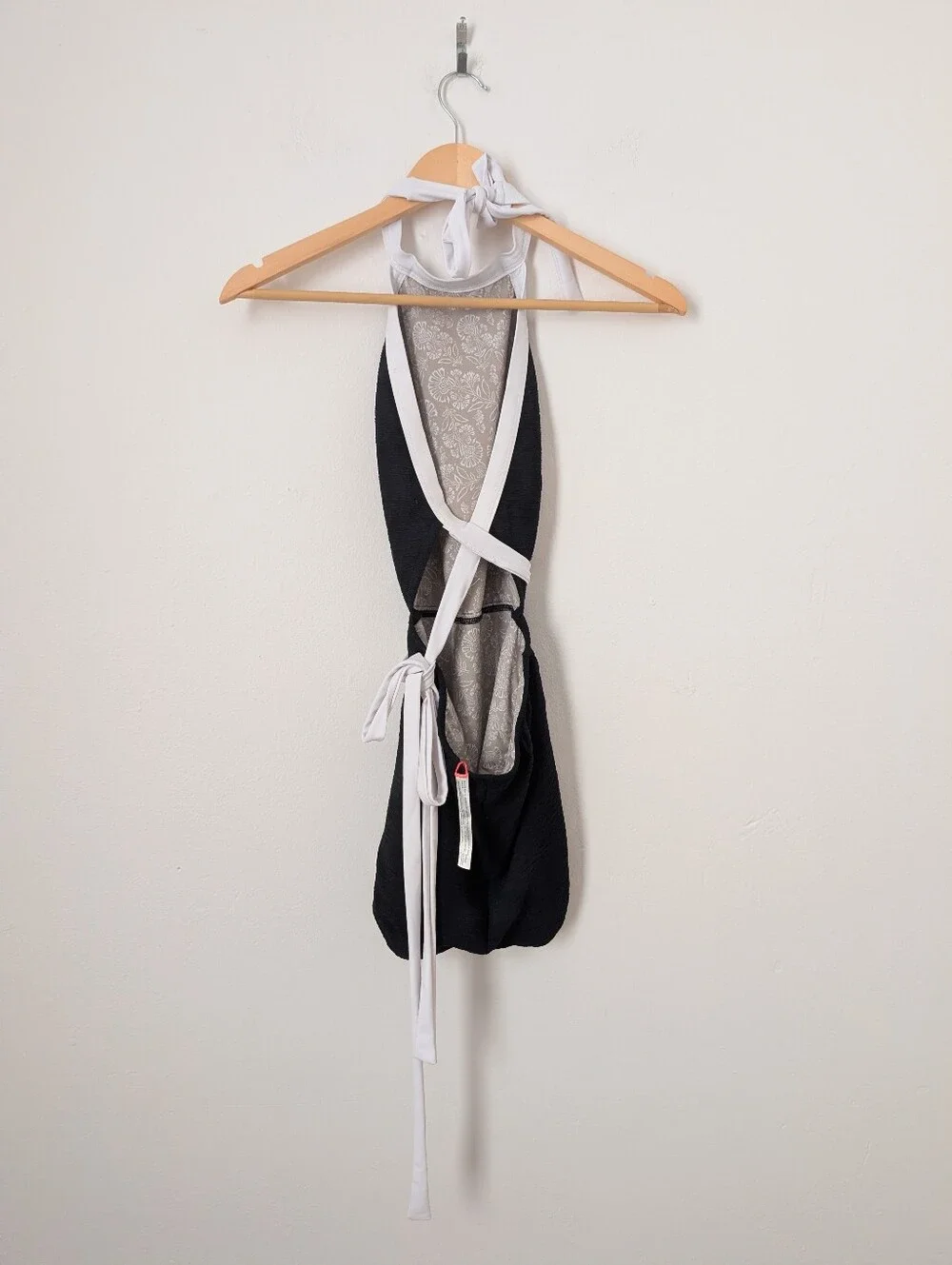 Free People FP Beach Black White Heidi Open Back One Piece Bathing Swim Suit